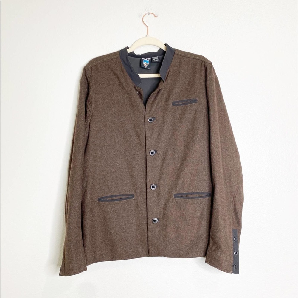 KUHL Mens wool blend brown coat jacket